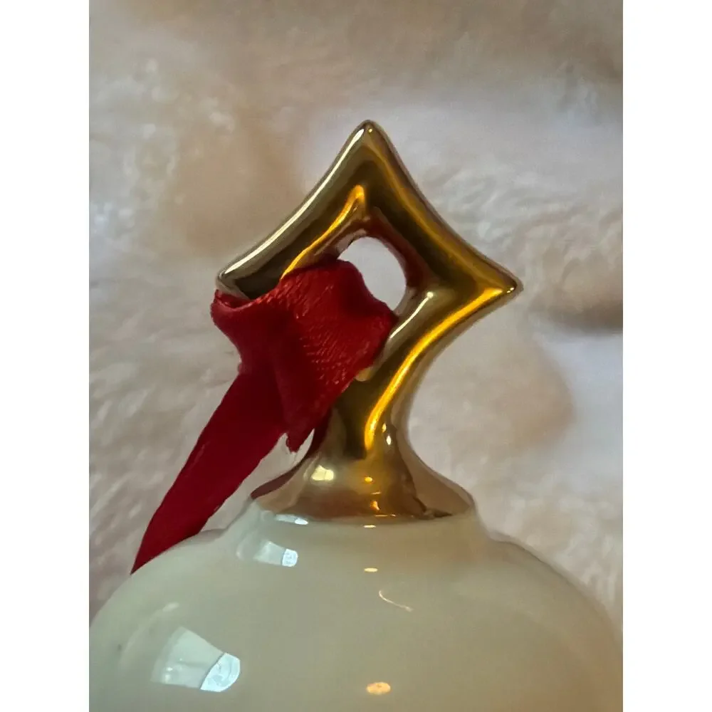 Lenox 1994 Musical Silver Bells Bell Christmas Ornament Porcelain Gold Trim